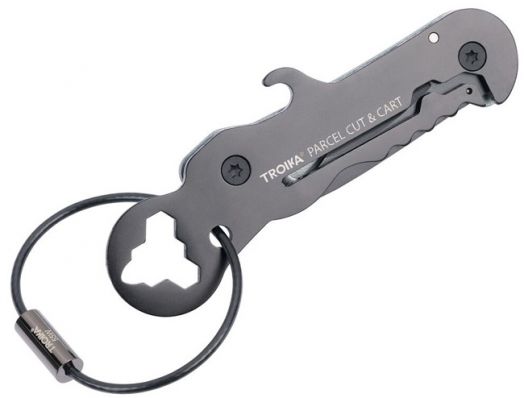 Ключодържател Troika Parcel Cut & Cart, титаний