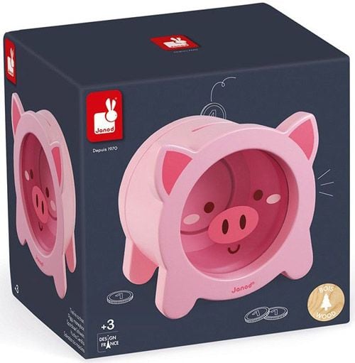 Дървена касичка Janod - Прасенце