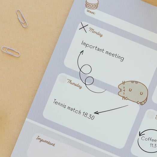 Седмичен планер - пад Pusheen Moments А3, 54 листа