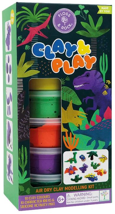 Творчески комплект с пластилин Floss & Rock - Динозаври