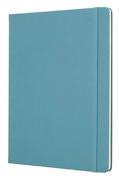 Голям пастелносин тефтер Moleskine Classic Reef Blue с твърди корици и линирани страници