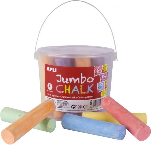 Цветни тебешири в кофа Apli Kids, 20 бр.