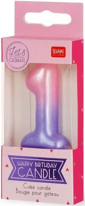Свещ за рожден ден Legami - Цифра 1, розова