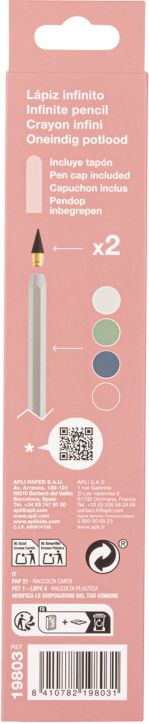 Графитен молив Apli Infinite HB, розов
