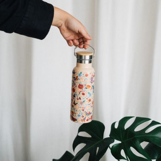 Метална бутилка Grupo Erik Frida Kahlo Viva La Vida с дръжка, 500 мл.