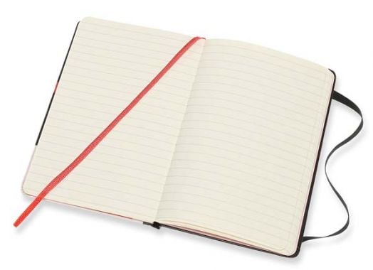Черен тефтер Moleskine Snow White Red Bow Pocket с широки редове, Limited Edition