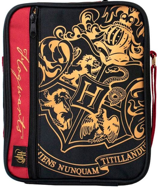 Черна чанта за обяд с дълга дръжка Harry Potter Hogwarts, 2 отделения