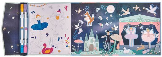 Игра с магнити и оцветяване Floss & Rock, Magnetic Multi Play scenes, Enchanted - Балерини