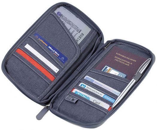 Калъф за документи Troika Safe Flight, сив