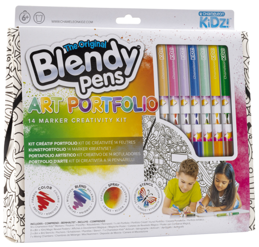 Комплект маркери и портфолио Blendy Pens, 14 бр.
