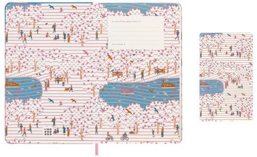 Класически тефтер Moleskine Sakura Bicycle с твърди корици и линирани страници