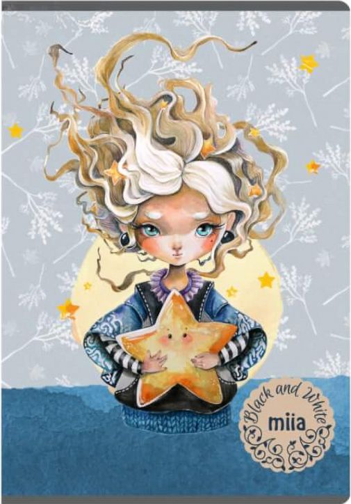 Тетрадка Black & White Miia А5, 24 листа - големи квадратчета