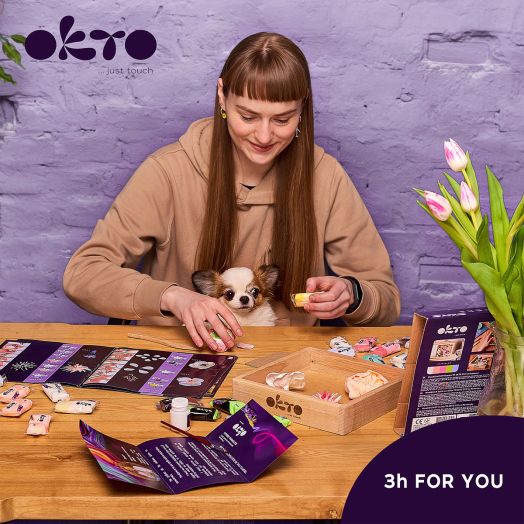 Творчески комплект Okto - Декорация с лек моделин - цветя 