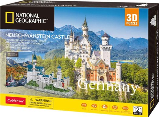 3D пъзел Cubic Fun National Geographic - Замъкът Нойшванщайн, 121 части
