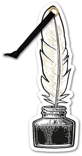 Книгоразделител с панделка Academia - Quill and Ink