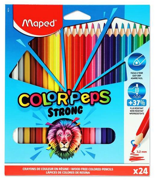 Цветни моливи Maped Color'Peps Strong, 24 цвята