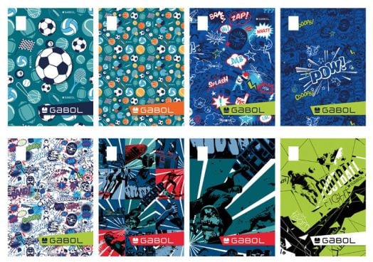 Тетрадка Gabol A5 с 40 листа на тесни и широки редове, различни дизайни (за момче)