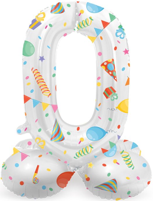 Фолиев балон Folat - Цифра 0, бял