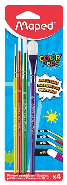 Комплект разноцветни четки за рисуване Maped - Color Peps, 4 бр.