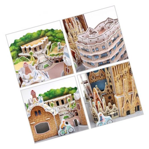 3D пъзел Cubic Fun Cityline - Барселона, 186 части