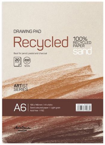 Скицник Drasca Recycled Drawing Pad Sand, A6 20 листа