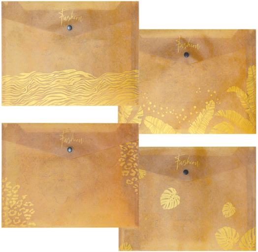 Папка с копче Spree Kraft Gold A4, асортимент