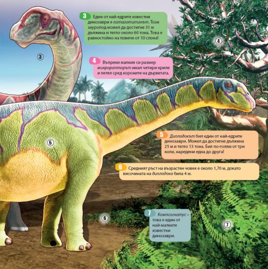 Панорамна книга с капачета: Динозаври