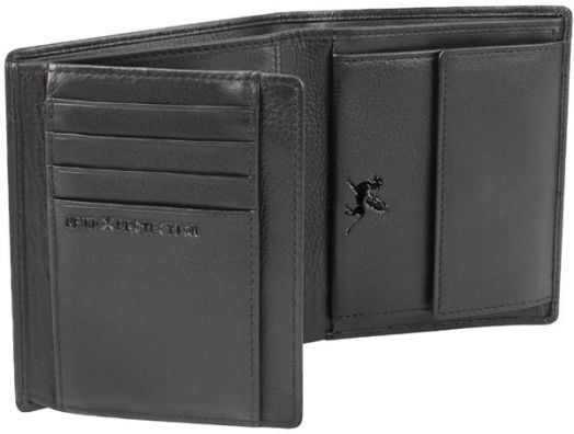 Вертикален портфейл с монетник Mano Certo, черен