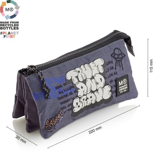 Несесер Miquelrius Graffiti с три отделения, правоъгълен