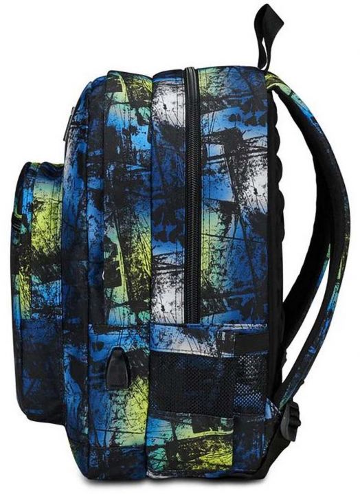 Ученическа раница Seven Freethink Ocean Blue с две отделения и USB порт