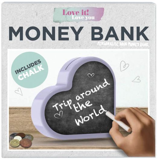 Касичка и дъска за писане с тебешир