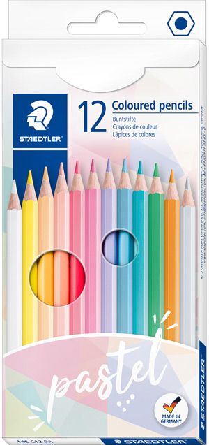 Комплект цветни моливи Staedtler Pastel 146, 12 цвята