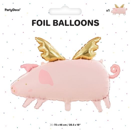 Фолиев балон PartyDeco - Прасенце с крила