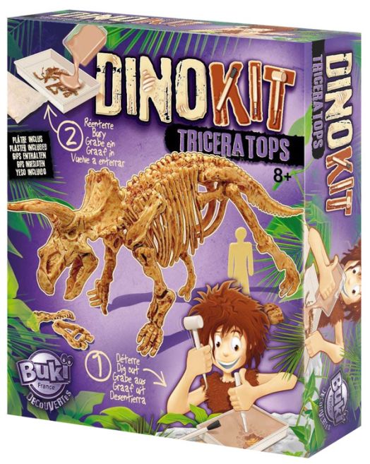 Открий и сглоби скелет на динозавър Buki - Трицератопс