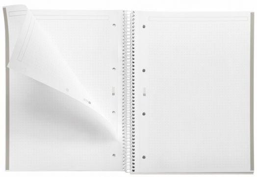 Тетрадка Miquelrius Emotions A4 със спирала, 80 листа на точки, сива