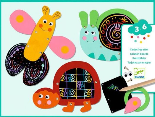 Скреч картини Djeco - Забавни животни