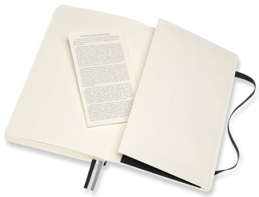Черен тефтер Moleskine Classic Notebook Plain Expanded Version Black с меки корици и бели нелинирани листа
