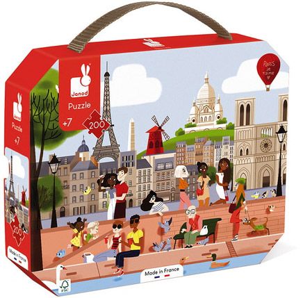 Детски пъзел в куфарче Janod - Париж, 200 части