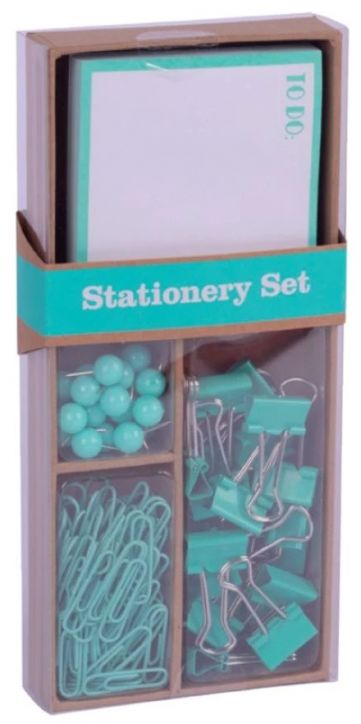 Комплект с принадлежности за бюро Apli Fluor, тюркоаз