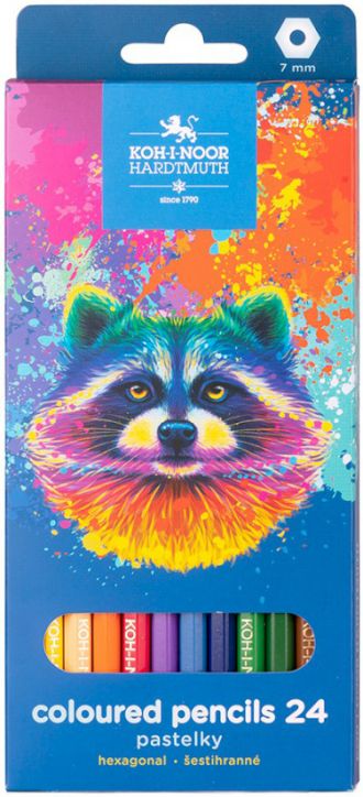 Цветни моливи Koh-I-Noor - Енот, 24 цвята