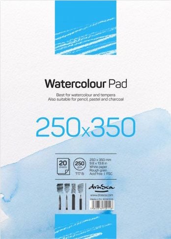 Скицник Drasca Watercolour Pad, 20 листа