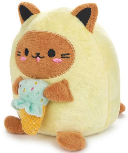 Ограничител за книги Balvi - Плюшено коте Kawaii, жълто