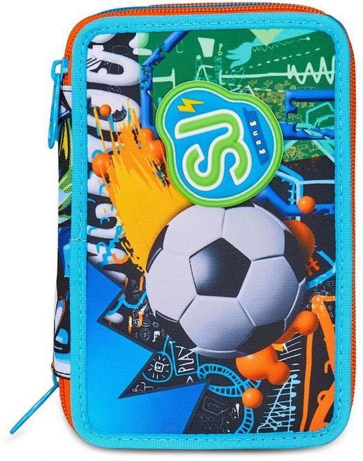 Ученически несесер Seven SJ Gang Tinypatch с три отделения, пълен