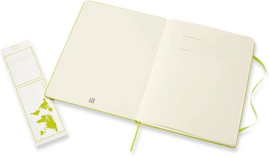Голям зелен тефтер Moleskine Classic Lemon Green с твърди корици и ненирани страници