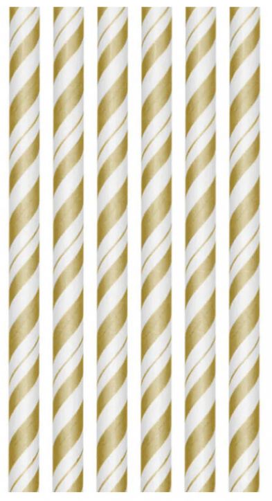 Сламки Creative Party - Блестящо злато, 24 бр.