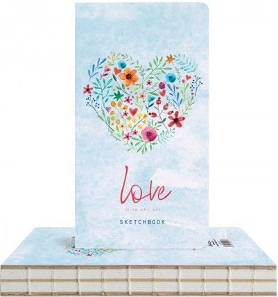 Скицник Drasca Heart of flowers, 96 листа