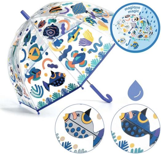 Детски чадър със сменящи се цветове Djeco - Риби