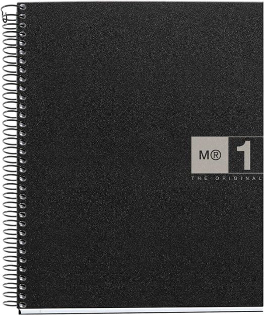 Тетрадка Miquelrius The Original Grey PP А5 със спирала, 80 листа на малки квадратчета