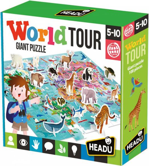 Образователен пъзел Headu - Световна обиколка