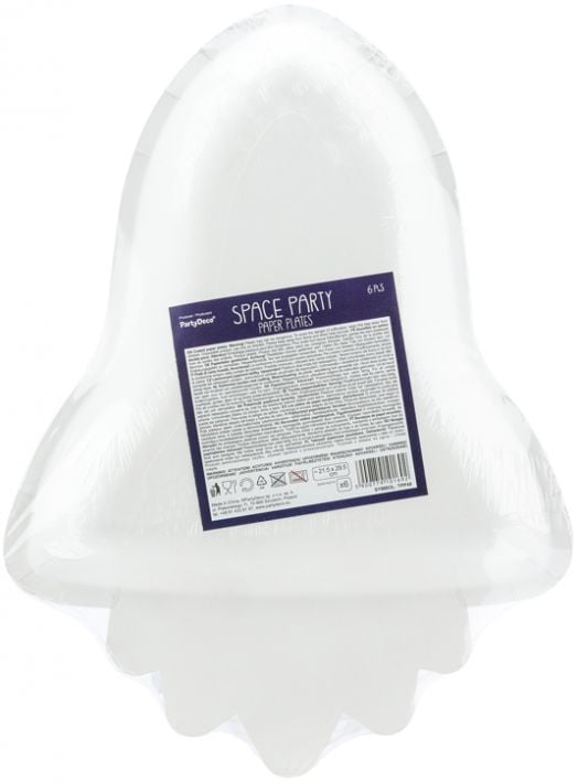 Чинийки PartyDeco - Ракета, 6 бр.